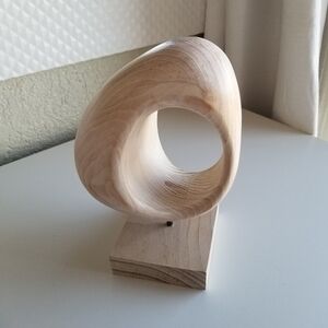 Abstract Loop Wood Sculpture
